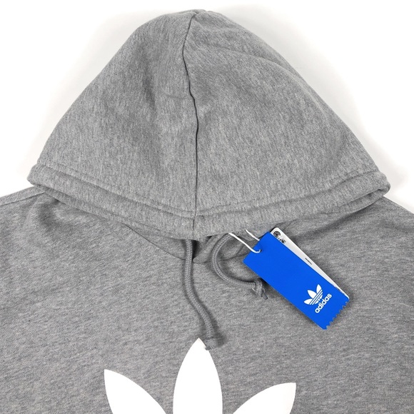 Adidas Trefoil Gray Pullover Hoodie Sweatshirt - Picture 6 of 13